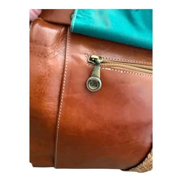 Vintage Brown Leather Satchel Tote Business Bag with Detachable Shoulder Strap - Picture 4 of 16